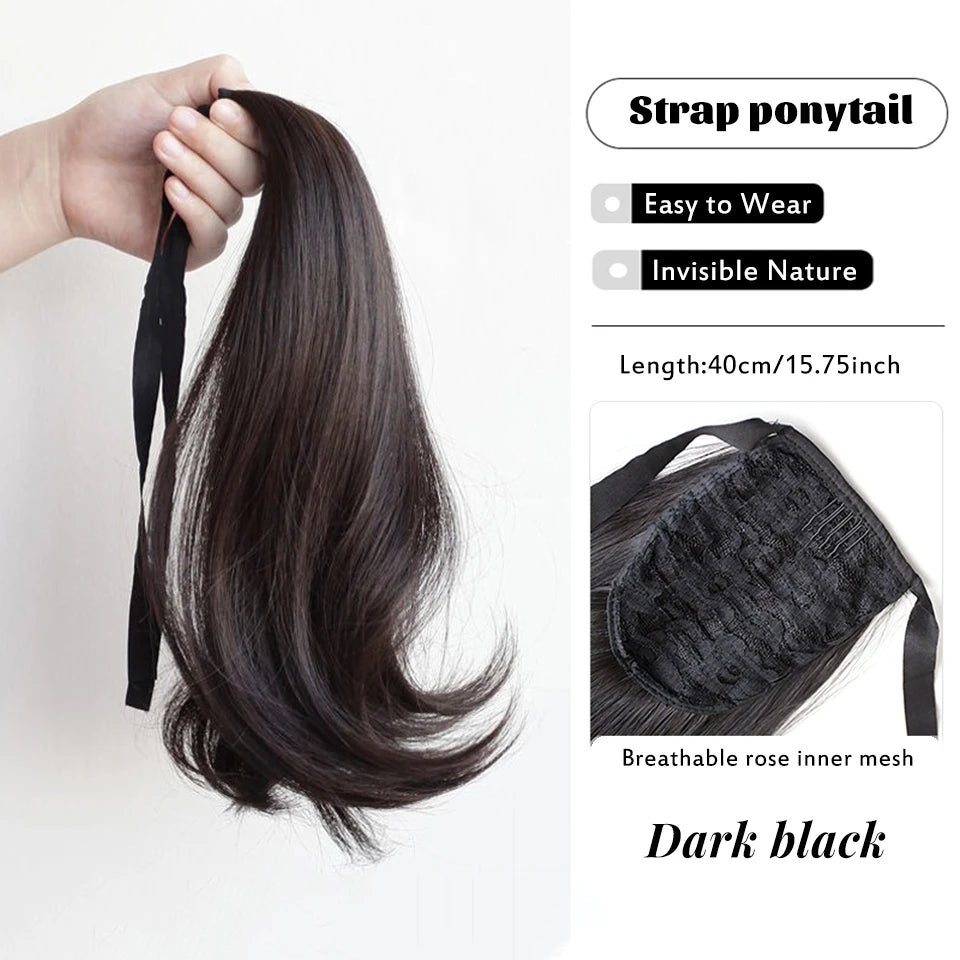 Long Straight Claw Clip Ponytail Extension for Instant Voluminous Hair - 33