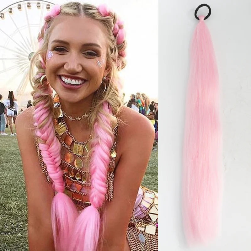 26" Long Ombre Synthetic Braiding Ponytail Extension - 7