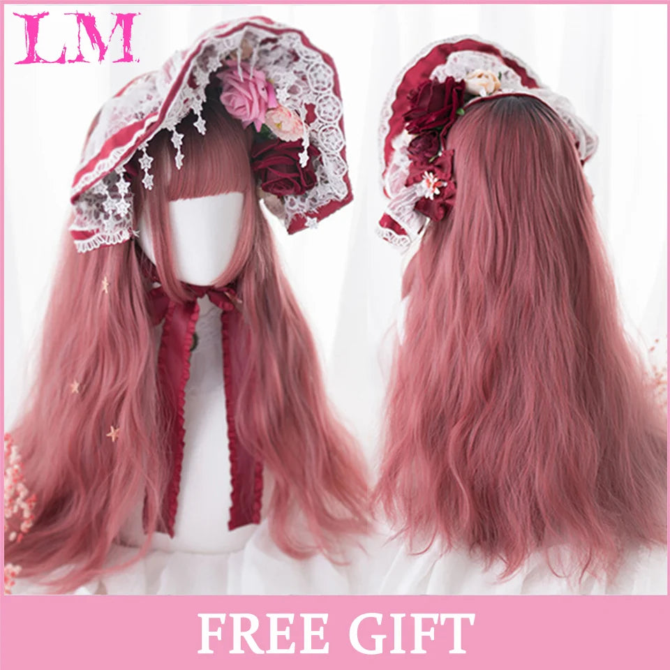 24-Inch Long Pink Cosplay Wig for Costumes