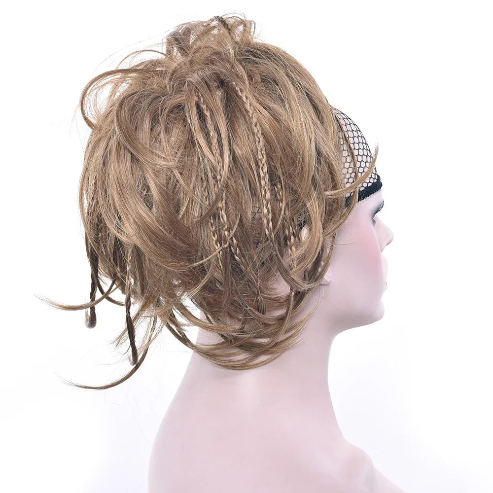 Messy Braided Bun Hair Scrunchie for Quick Elegant Hairstyles - 20