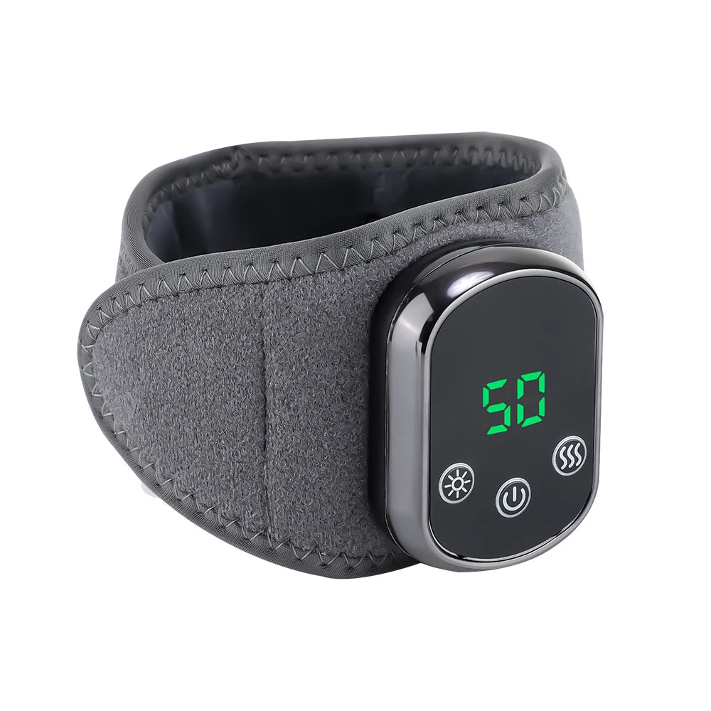 Heated Wrist Massager Wrap with Adjustable Vibration for Joint Pain Relief