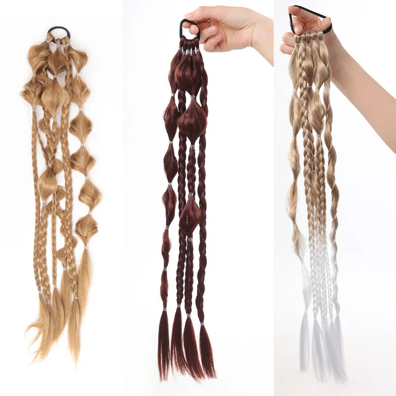 24-Inch Curly Bubble Braid Ponytail Extension - 5