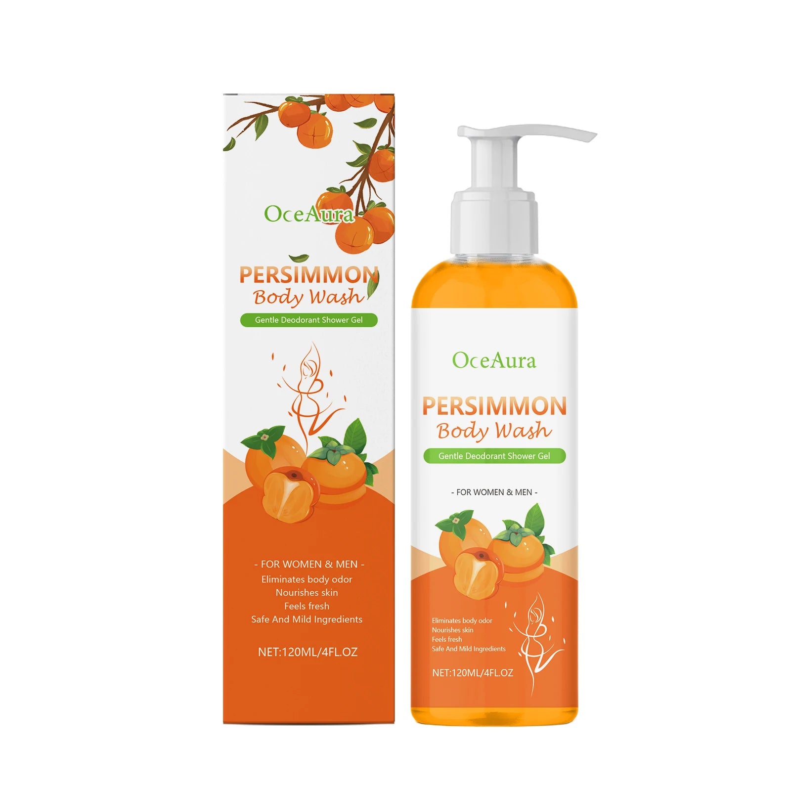 Persimmon Exfoliating Body Wash for Natural Odor Removal and Oil Control - 13