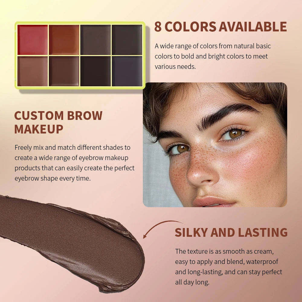 8-Color Cream Blush and Contouring Makeup Palette for Flawless Skin - 4