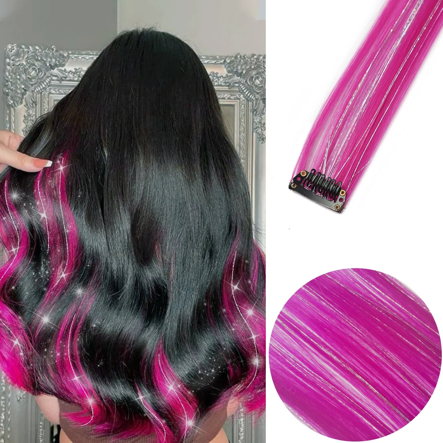22-Inch Colored Clip-In Hair Extension Highlights - 26