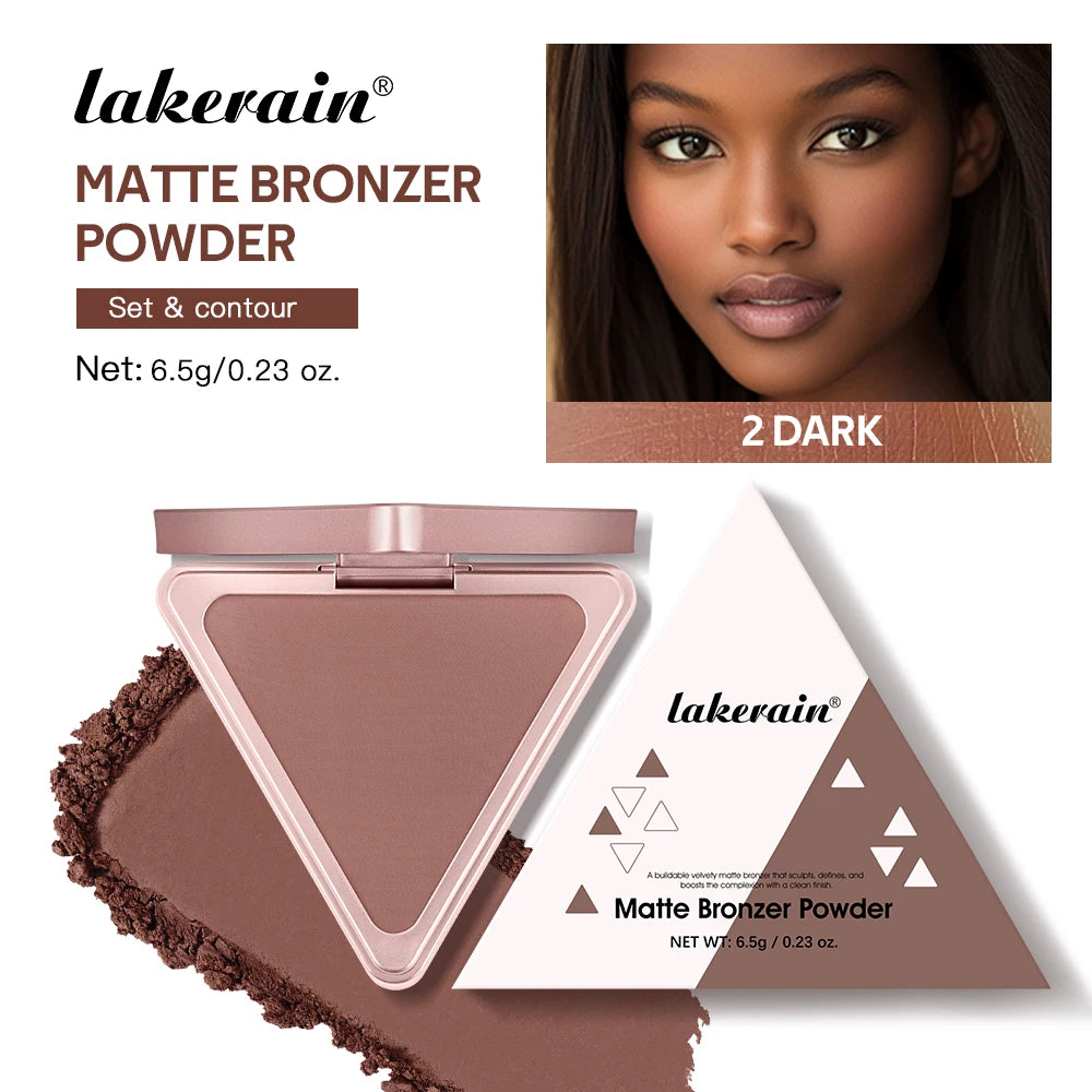 Long-Lasting Matte Bronzer Powder for Smooth Face Contouring