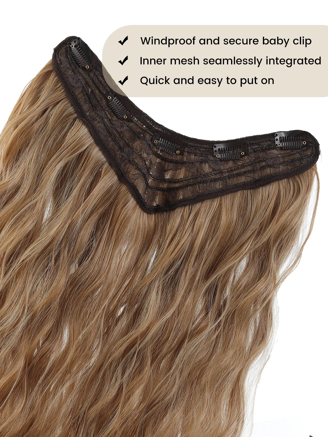 24-Inch V-Shaped Wavy Clip-In Hair Extensions for Instant Volume - 14