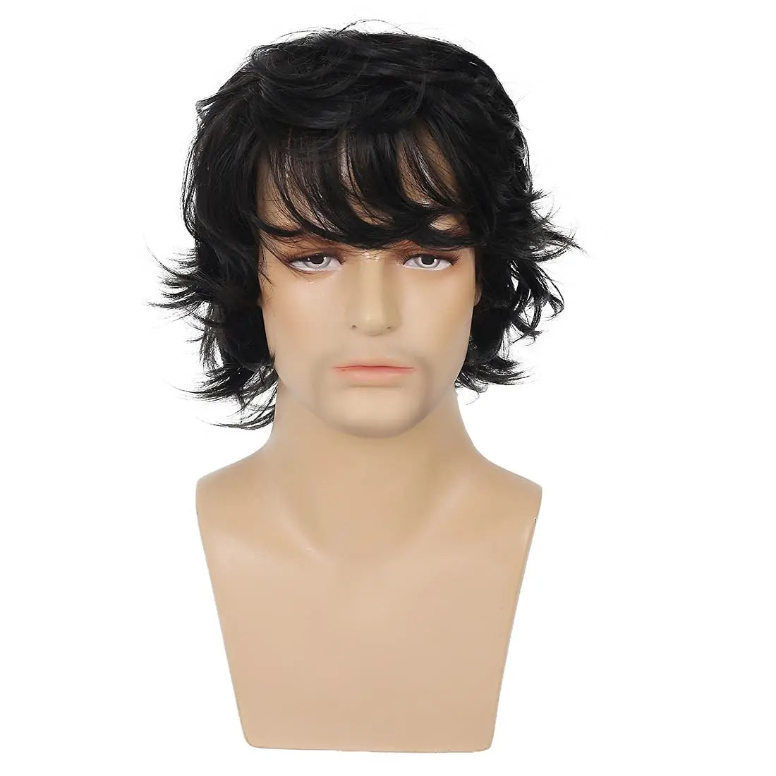 Short Layered Natural Curly Wig for Men