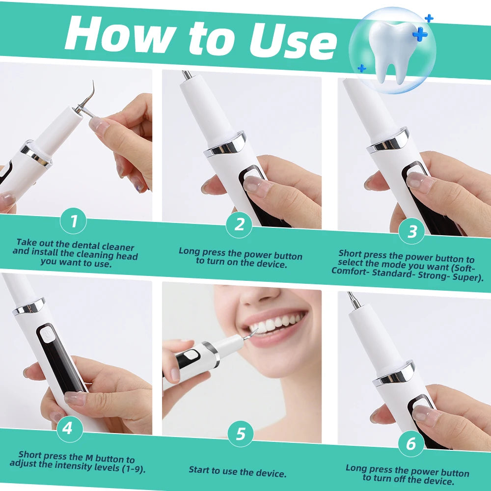 Ultrasonic Electric Teeth Tartar and Plaque Remover for Home Dental Care - 16