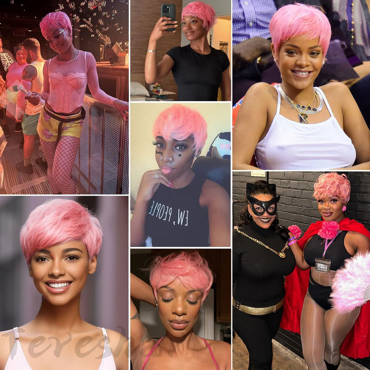 Short Pixie Cut Layered Wig with Bangs for Women Daily Styling