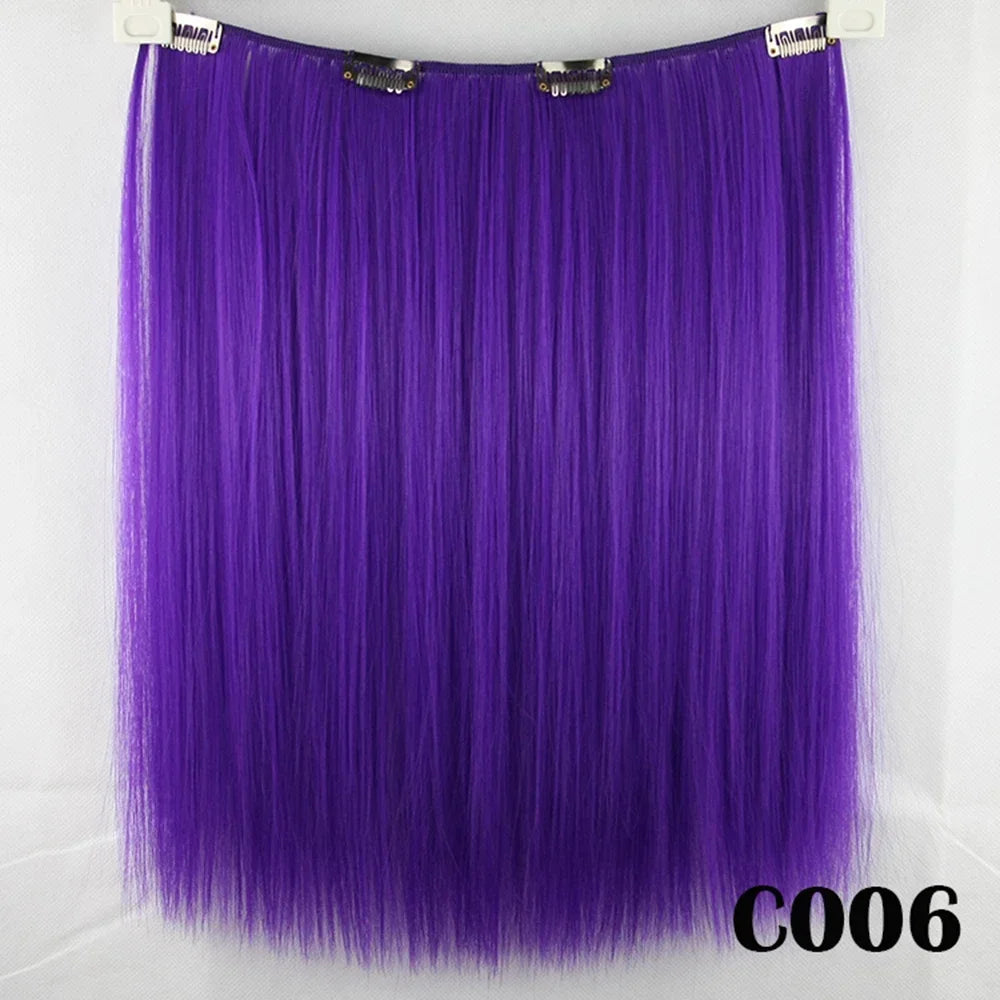 Synthetic Clip-In Straight Hair Extensions for Cosplay and Styling