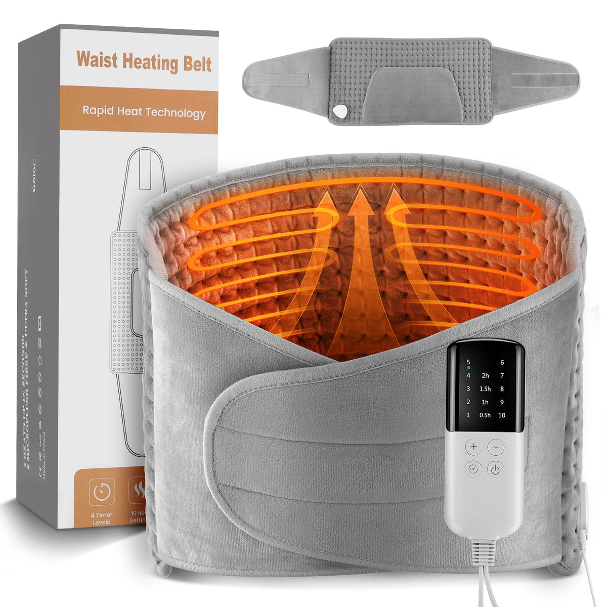 Electric Heated Waist Wrap with Hand Pockets and Adjustable Settings
