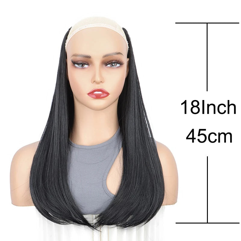 18-Inch Straight V-Shaped Clip-In Hair Extension for Women - 2