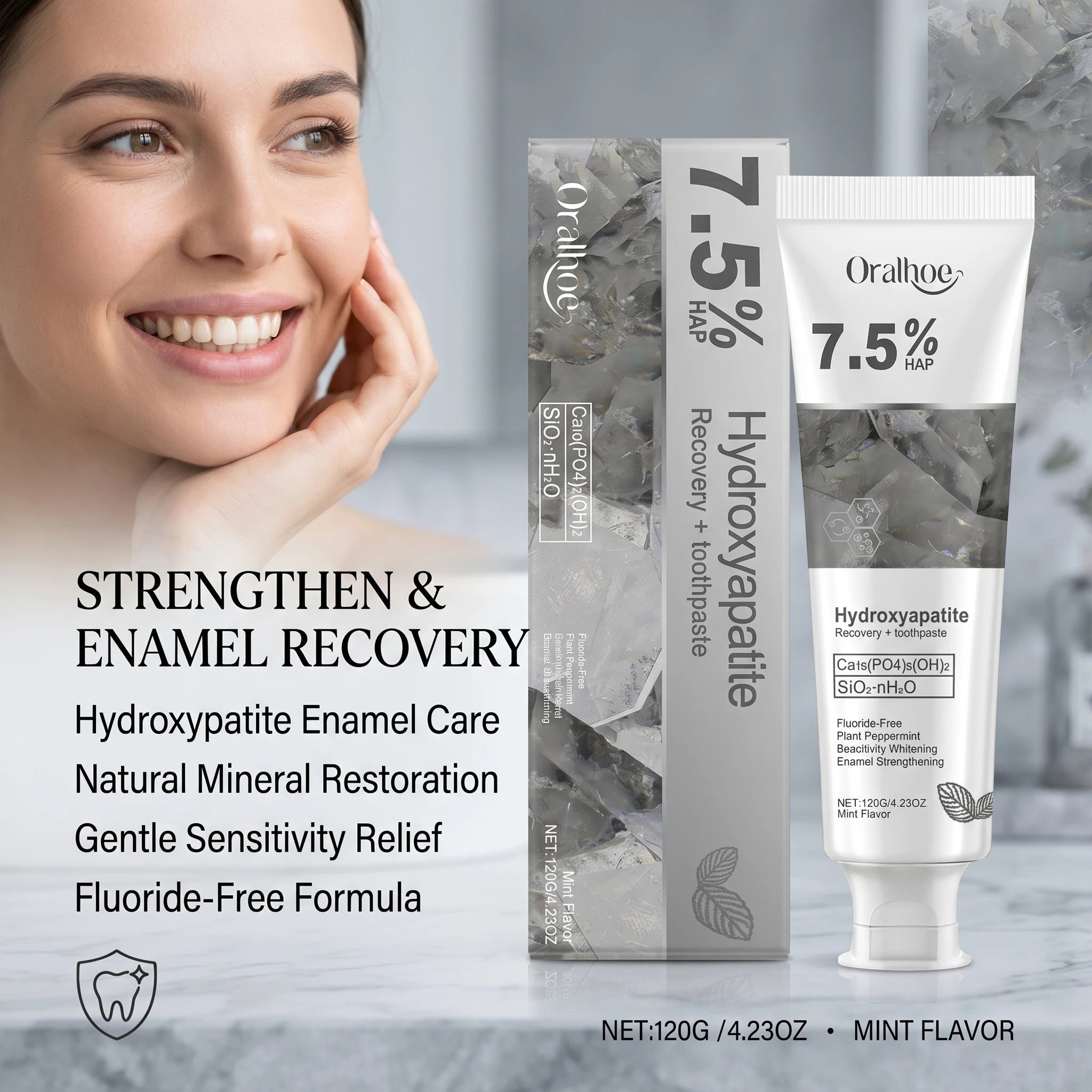 Hydroxyapatite Enamel Repair Whitening Toothpaste for Sensitive Teeth - 8