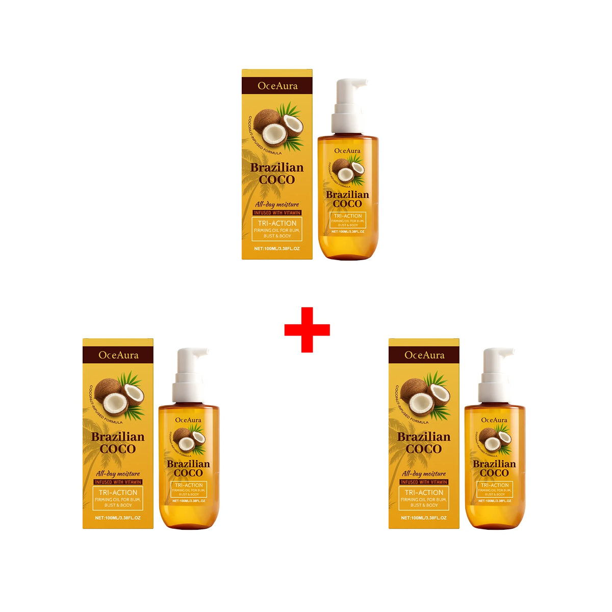 Coconut Firming Body Oil for Skin Hydration and Elasticity Restoration