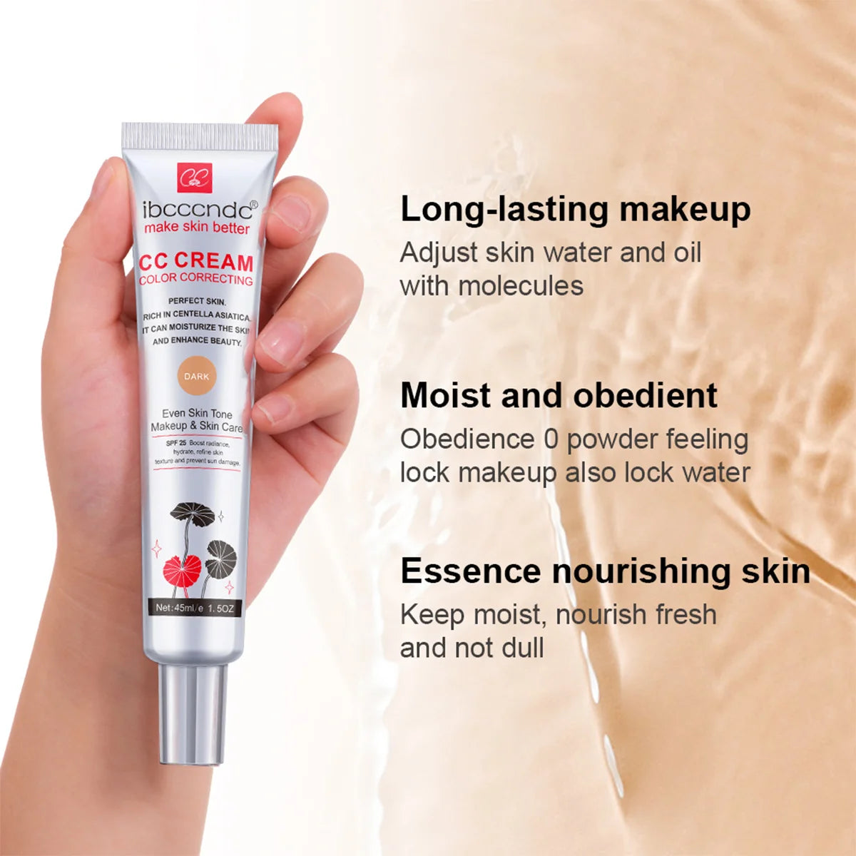 Color Correcting CC Cream and SPF 50 Sunscreen Blush Stick Makeup Set