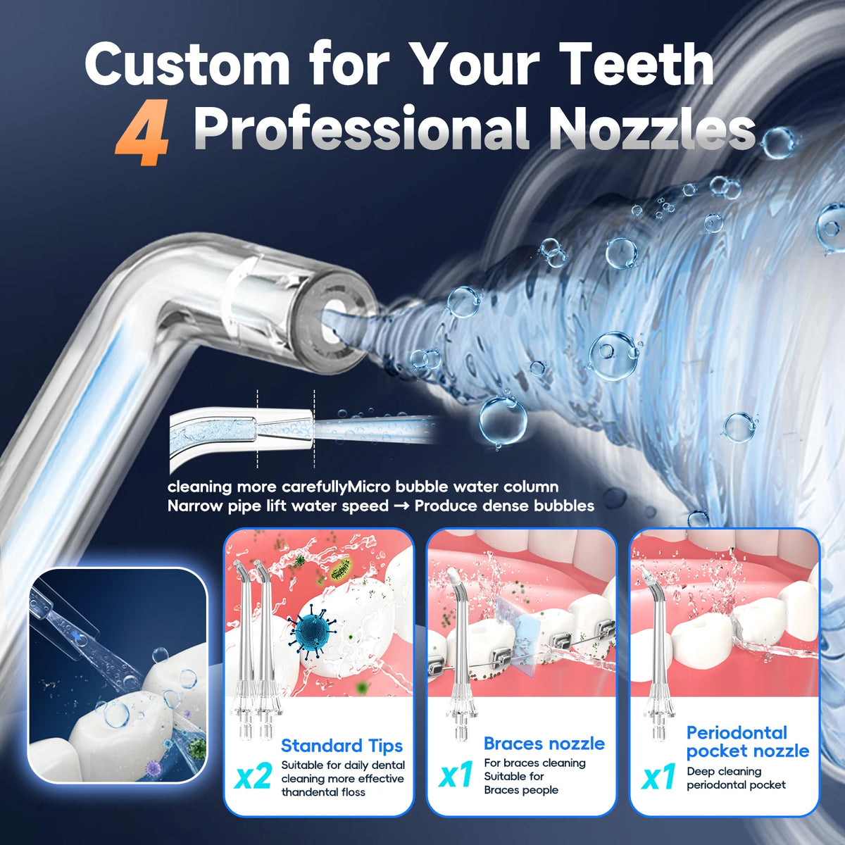 Portable Cordless Water Flosser for Deep Teeth Cleaning and Gum Care