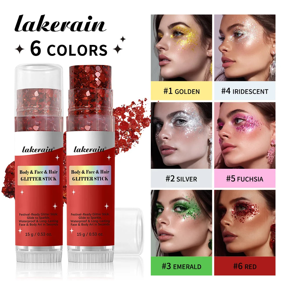 Shimmer Glitter Balm Stick for Face, Hair and Body Makeup - 1