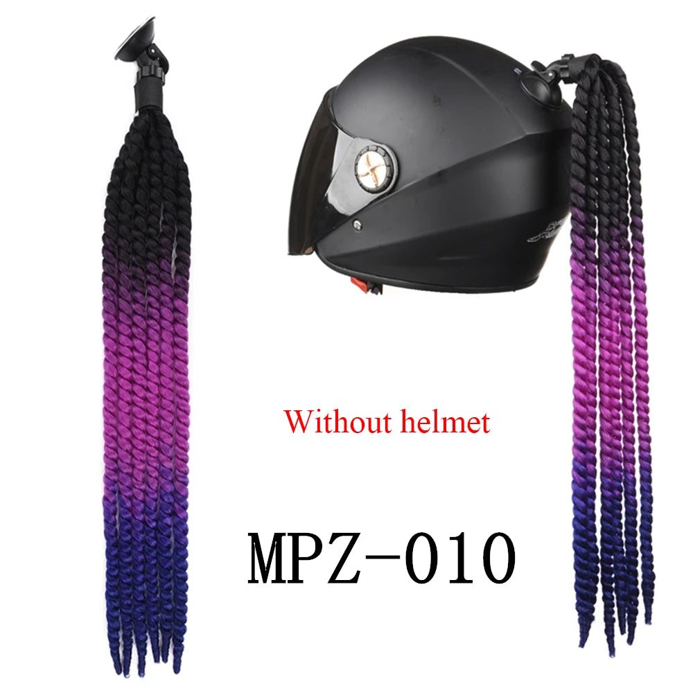 24 Inch Motorcycle Helmet Braided Ponytail with Suction Cup - 11