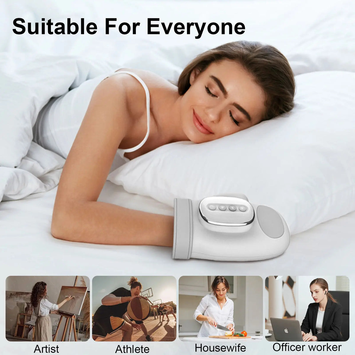 Electric Hand Massager with Heat for Palm and Wrist Pain Relief