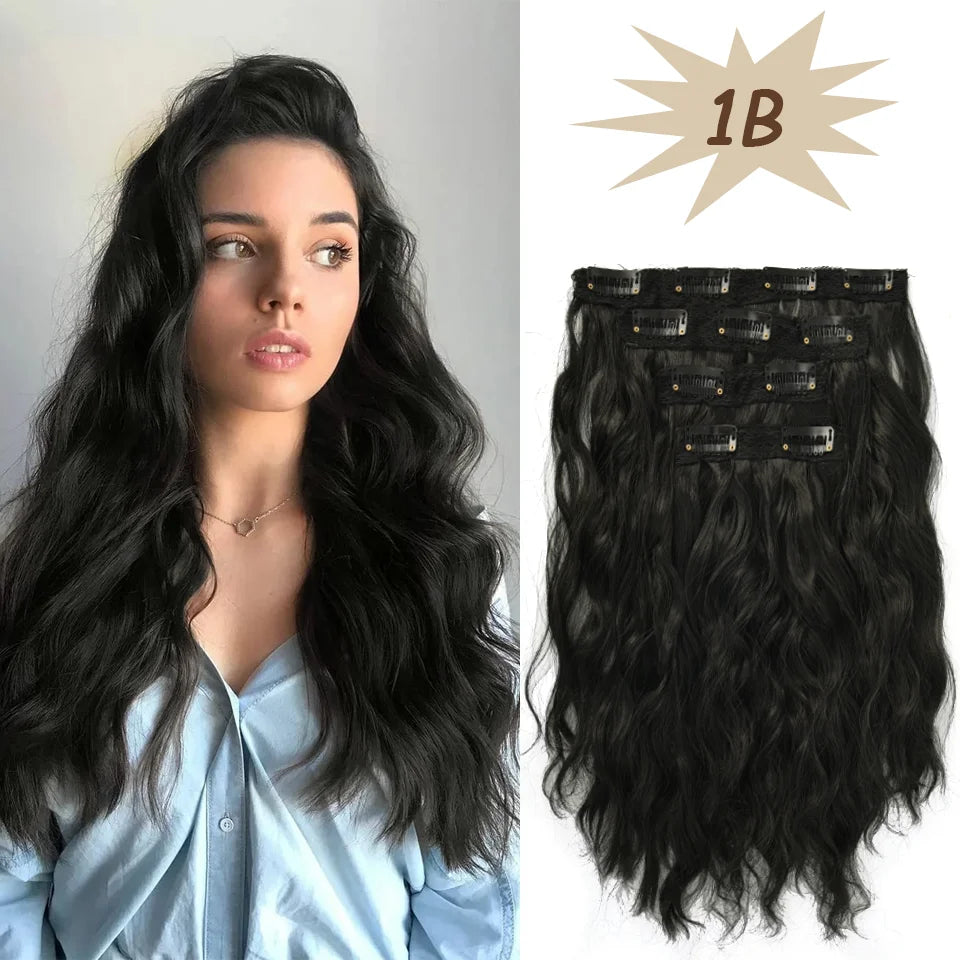 12-Inch Wavy Clip-In Hair Extensions for Daily Volume - 20