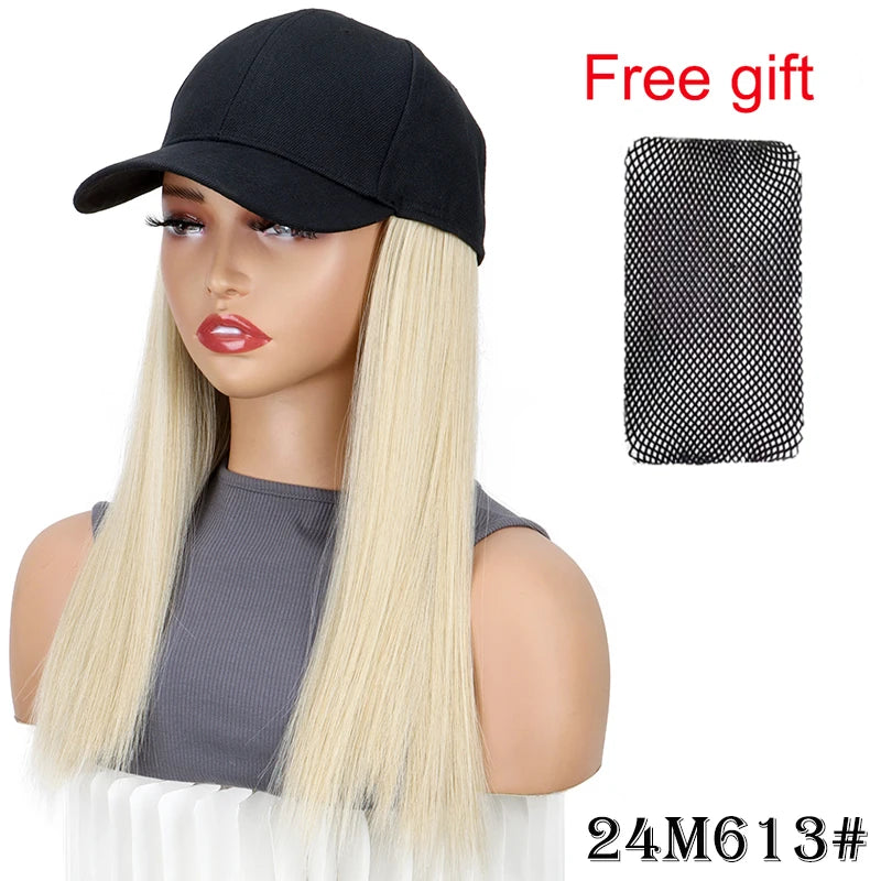 18-Inch Straight Hair Extension Baseball Cap for Daily Wear - 7