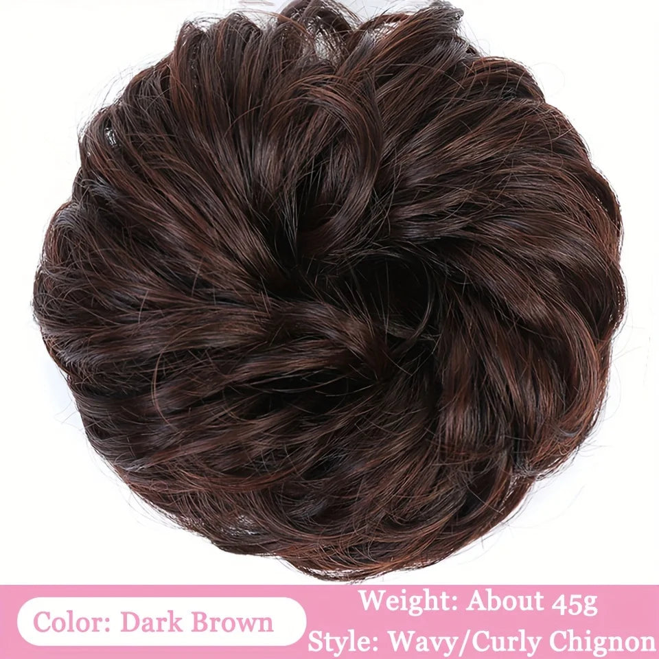 Synthetic Braid Hair Scrunchie for Instant Messy Bun Updos