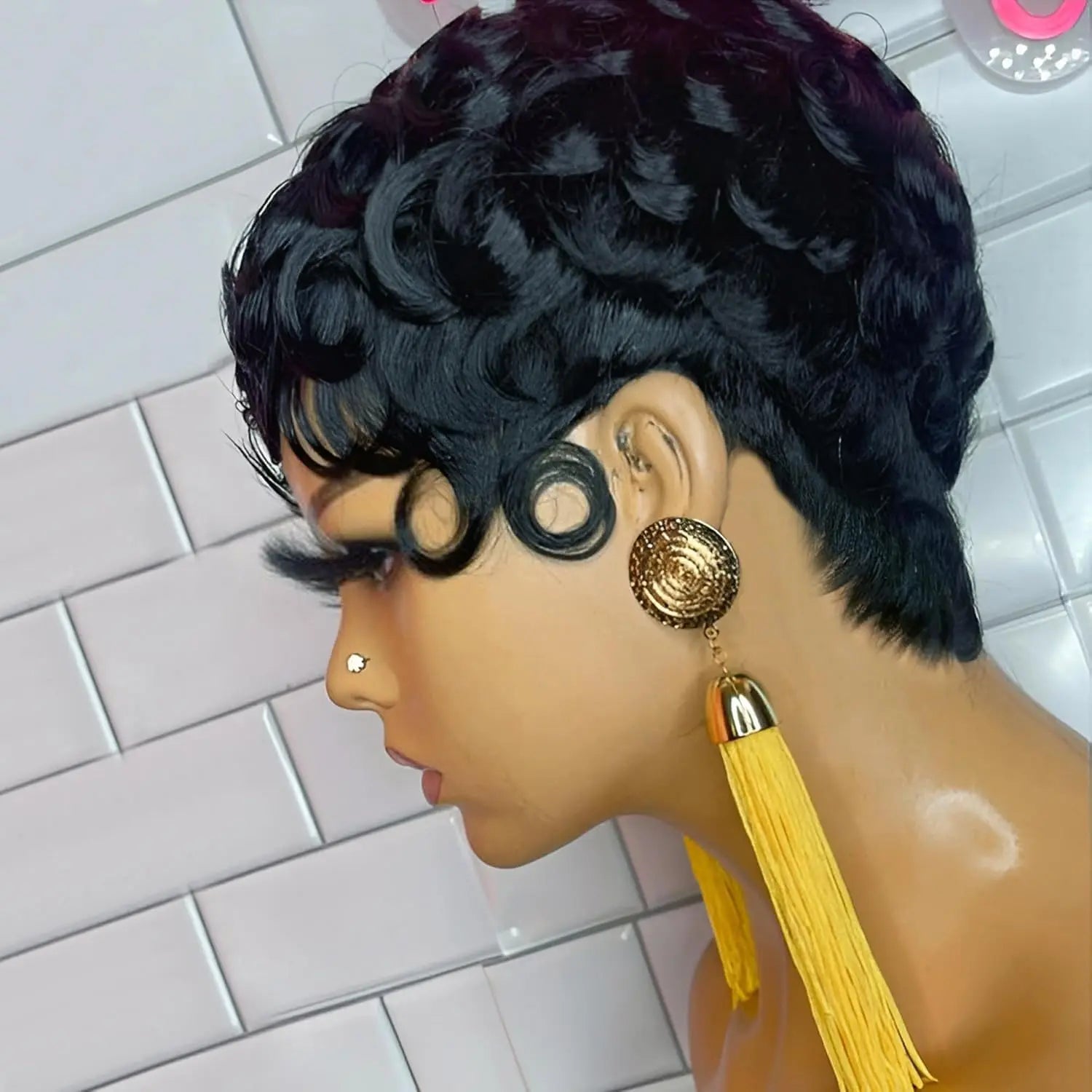 Short Curly Pixie Cut Wig for Daily Wear - 3