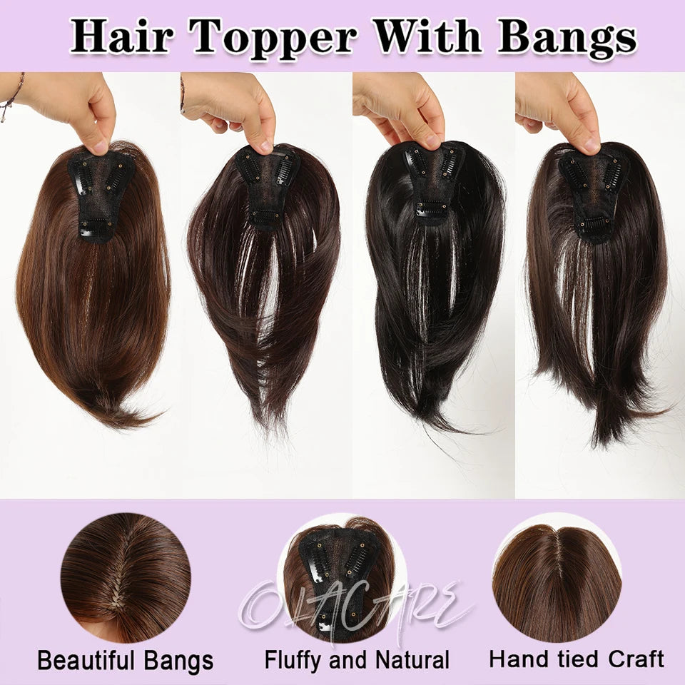Clip-In Hair Topper for Volume and Natural Fringe - 2