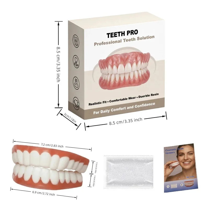 Comfortable Silicone Upper and Lower Denture Set for Realistic Smile - 12