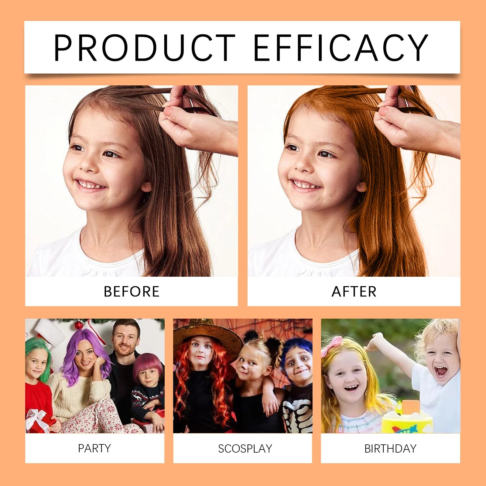 Temporary Washable Hair Color Wax for Kids and Party Styling - 22
