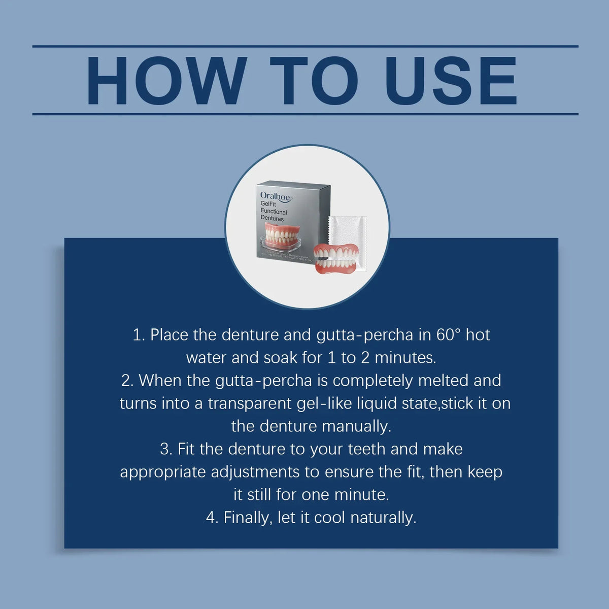 Temporary Cosmetic Denture Kit for Missing Teeth and Smile Restoration