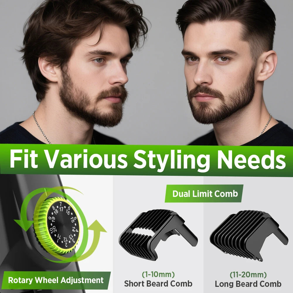 Cordless Vacuum Beard Trimmer for Precise Grooming and Clean Shaving - 10