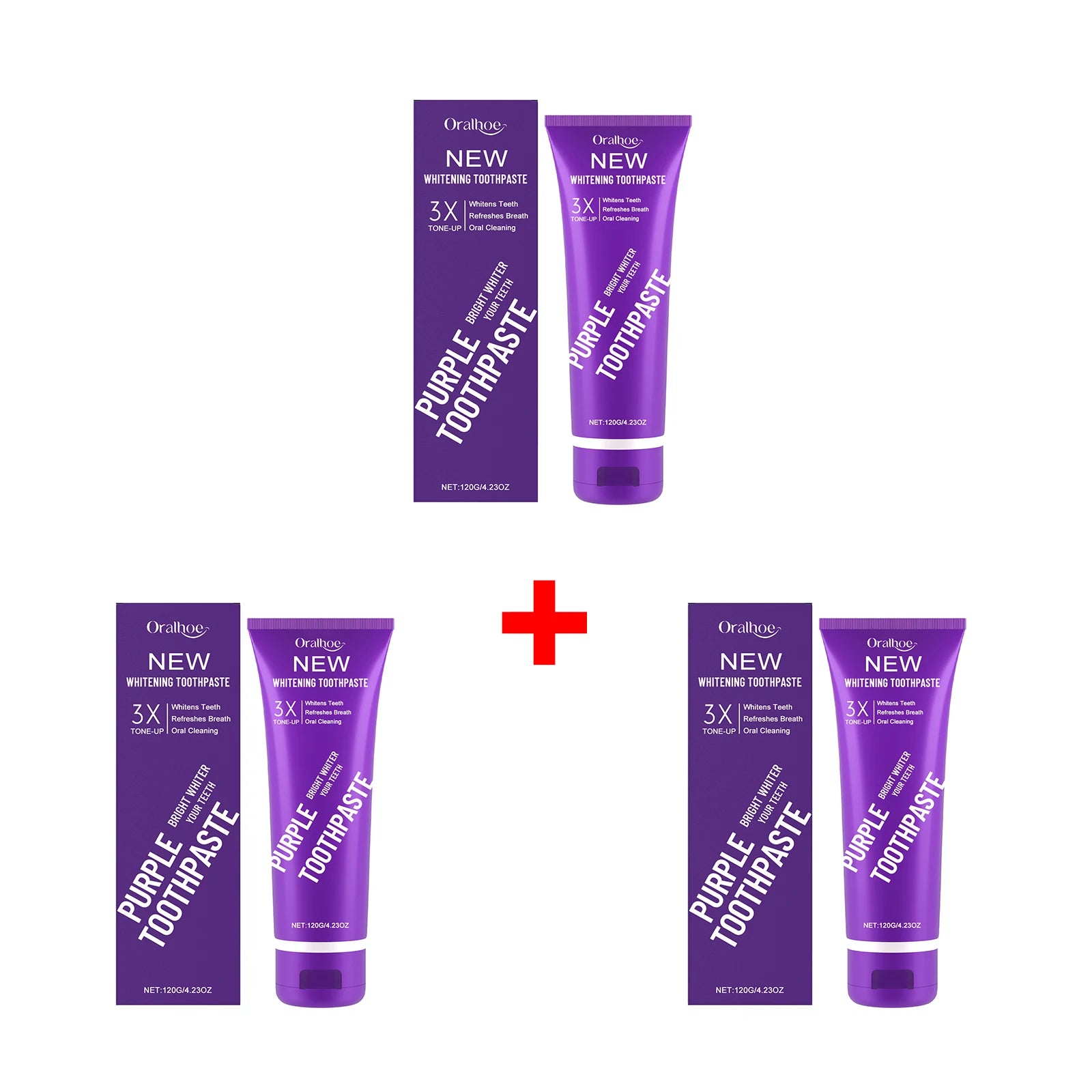 Purple Teeth Whitening Toothpaste for Stain Removal and Fresh Breath - 16