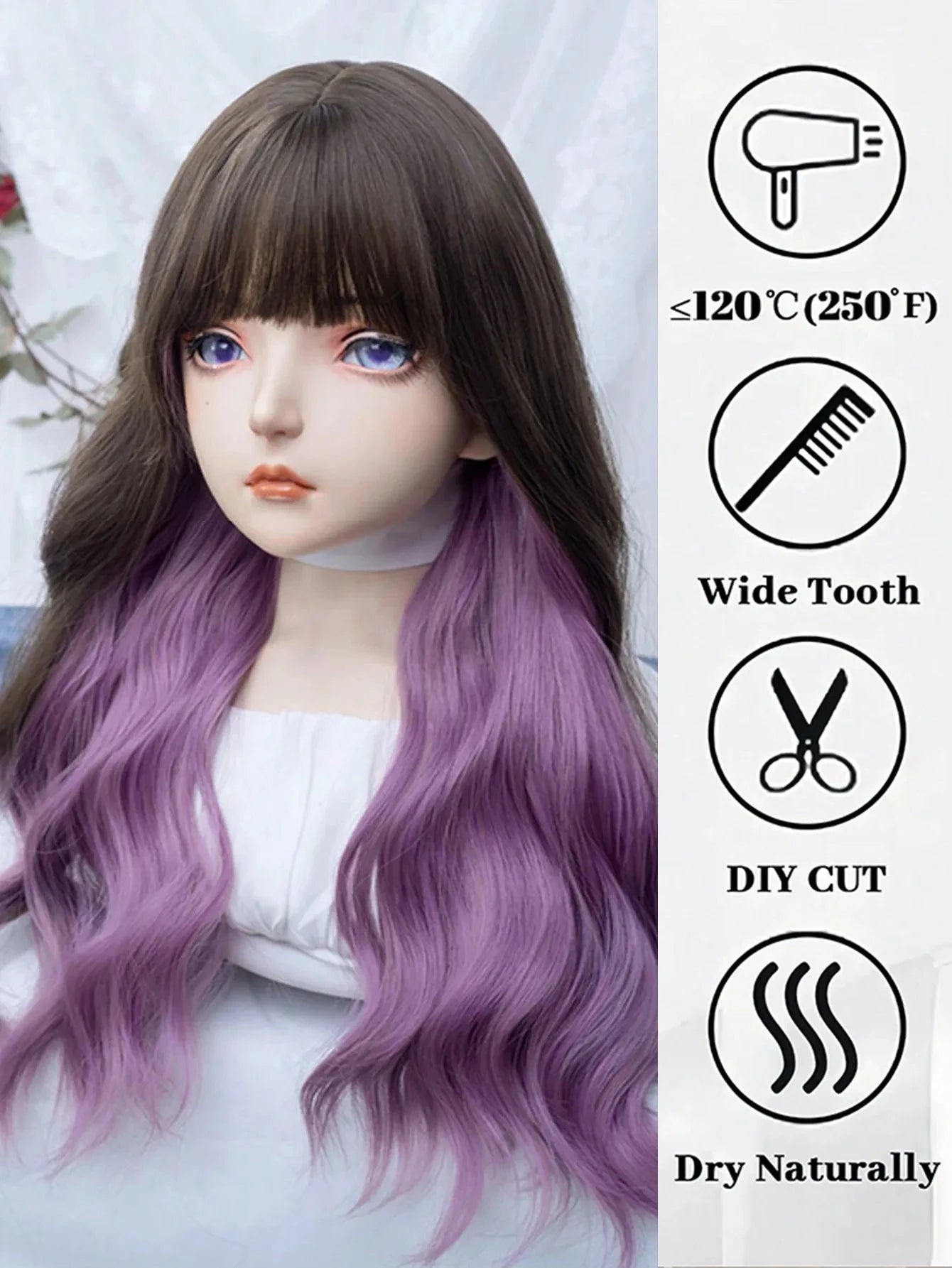 Long Deep Wave Lolita Wig with Bangs - 11