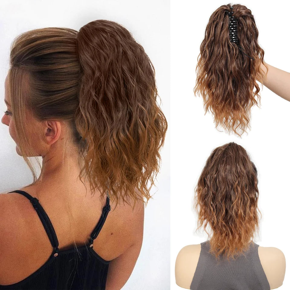 14-Inch Wavy Synthetic Claw Clip Ponytail Extension