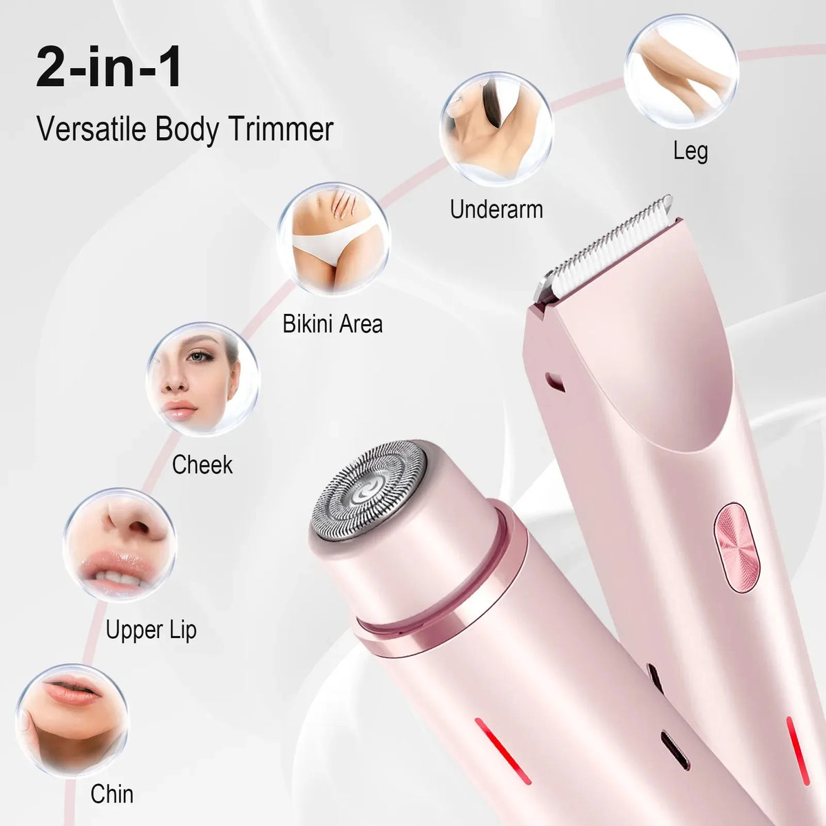 Electric Waterproof Women's Hair Shaver for Face, Bikini, and Body