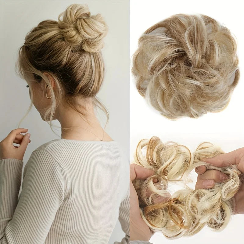 Messy Curly Hair Bun Extension for Instant Voluminous Updo Hairstyles - 9