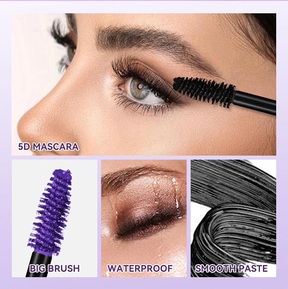 Waterproof 5D Lengthening and Volumizing Mascara for Long-Lasting Lashes - 9