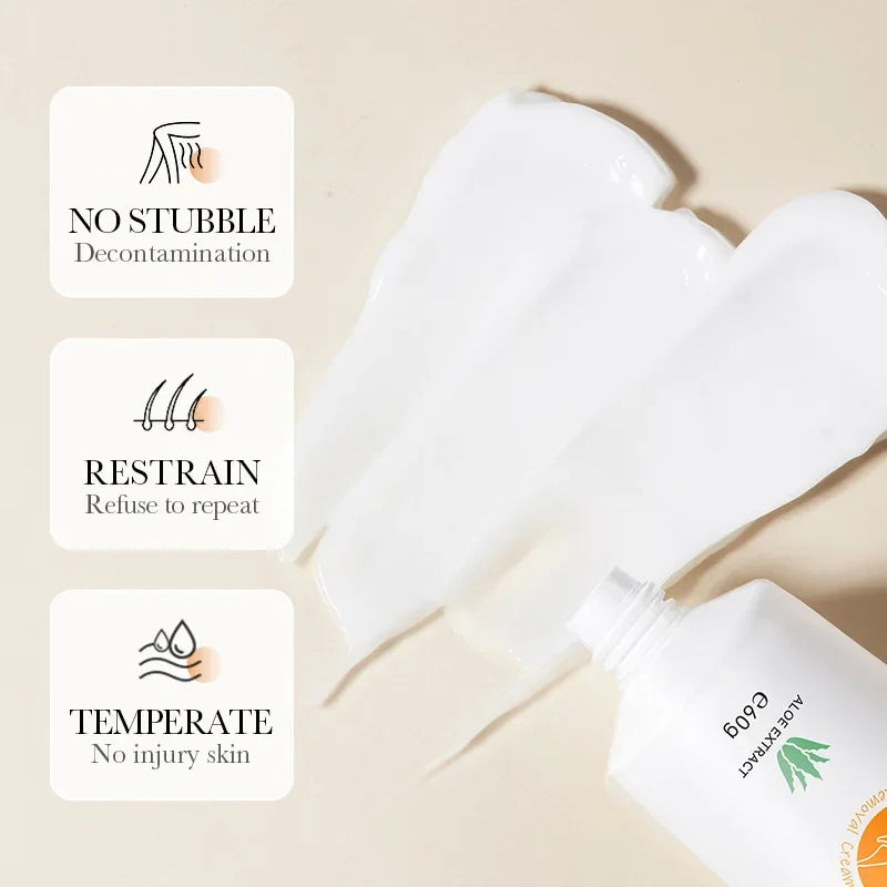Painless Aloe Vera Hair Removal Cream for Full Body and Intimate Areas - 17