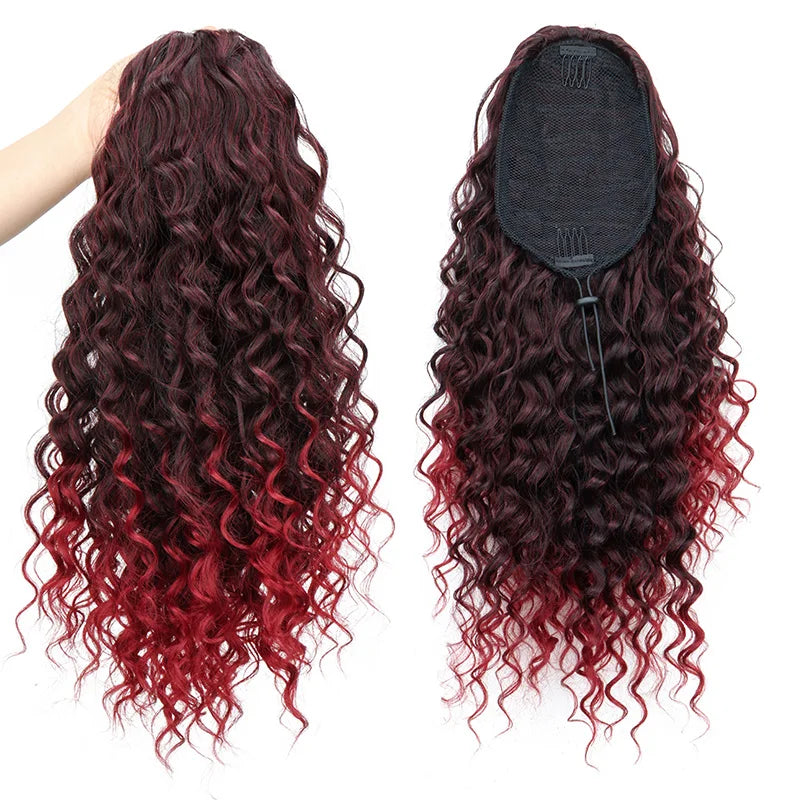 18-Inch Kinky Curly Drawstring Ponytail Hair Extension