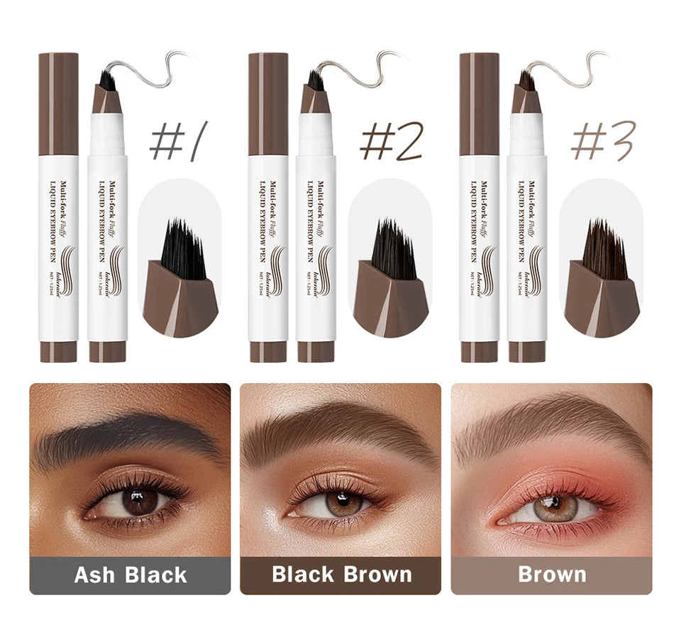 Waterproof Multi-Fork Liquid Eyebrow Pen for Natural Fluffy Brows - 9