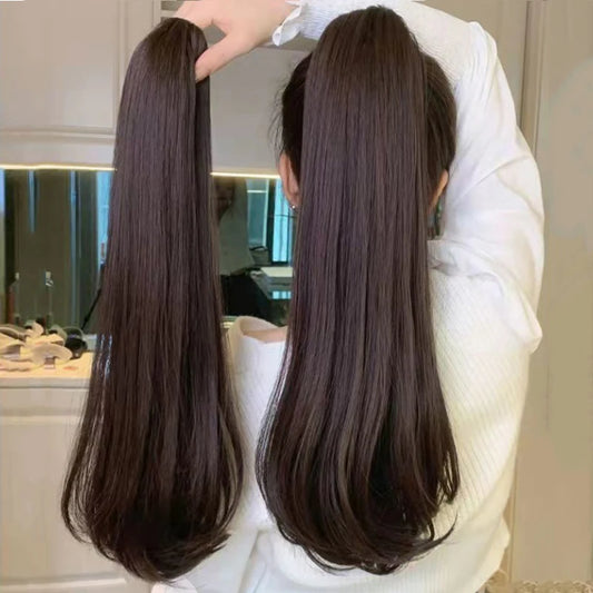 Straight Clip-In Ponytail Extension for Voluminous Hair