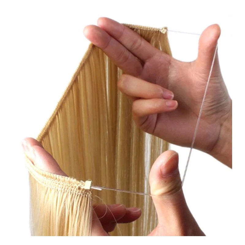 24 Inch Invisible Wire Halo Hair Extension for Instant Length