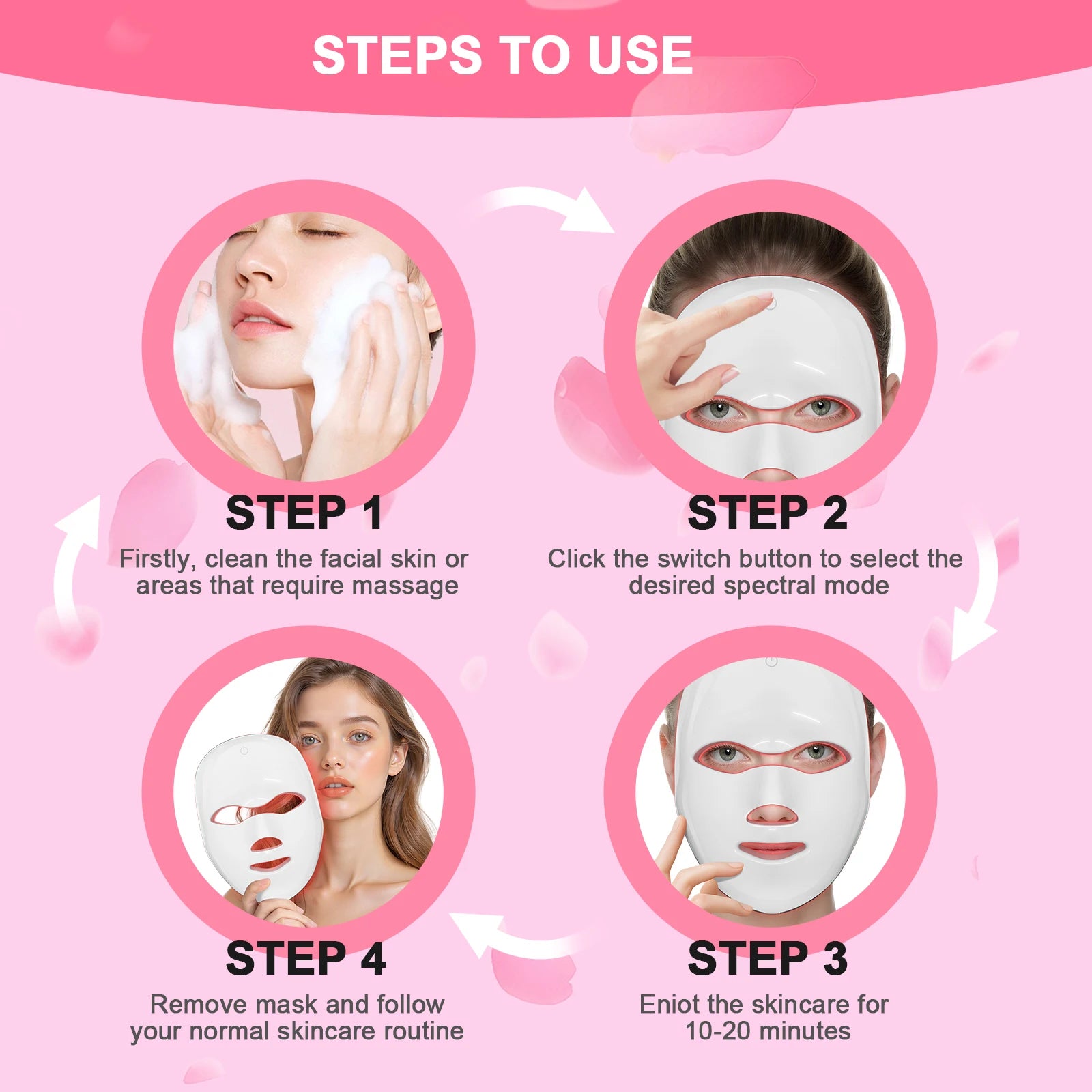 7-Color LED Photon Facial Mask for Skin Rejuvenation and Anti-Aging - 14