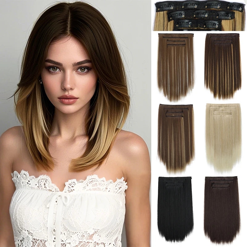14-Inch Straight Clip-In Hair Extensions for Instant Volume - 1