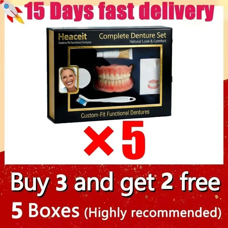 Comfortable Silicone Denture Set for Natural Smile and Daily Oral Care - 9