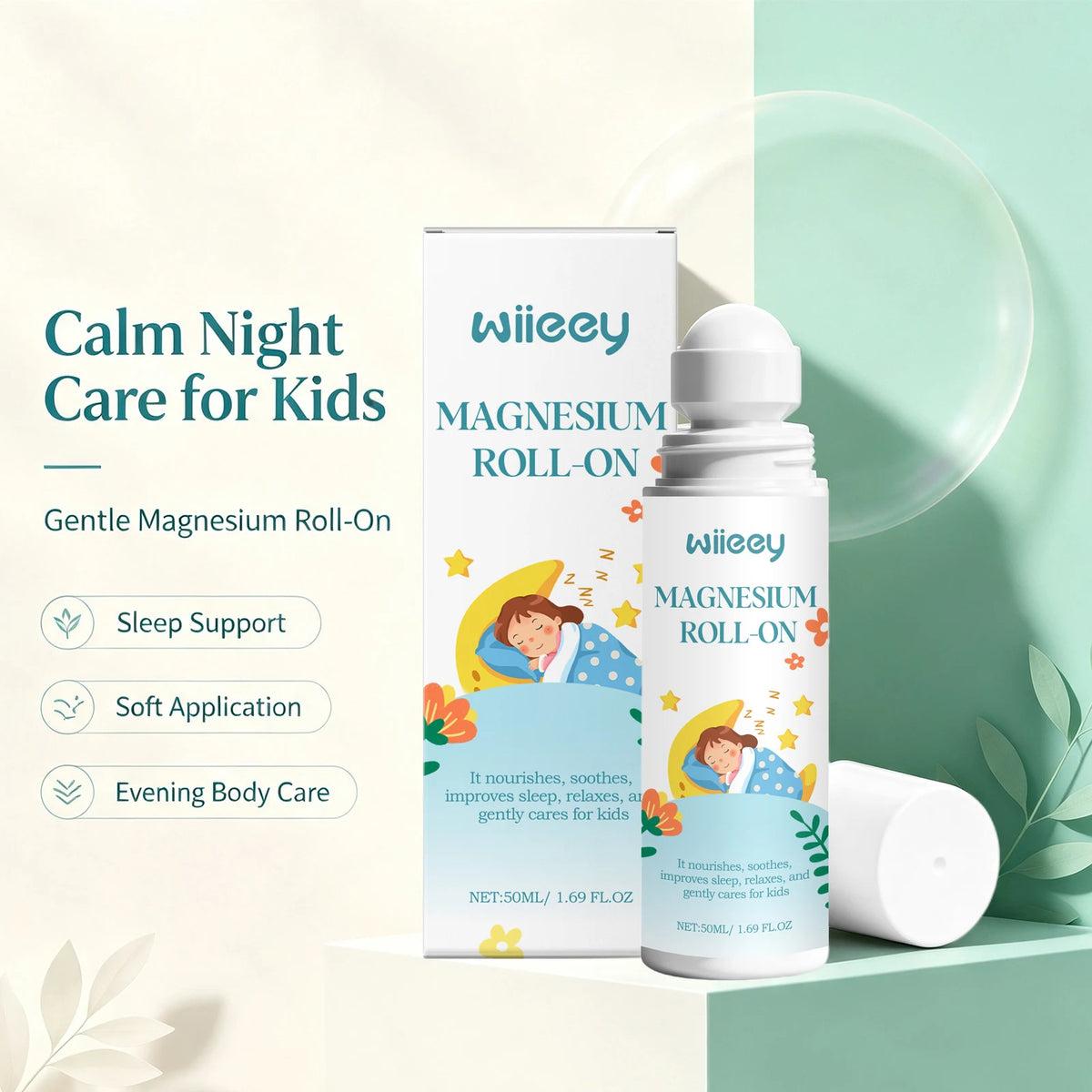 Magnesium Roll-On for Kids Restful Sleep and Body Relaxation
