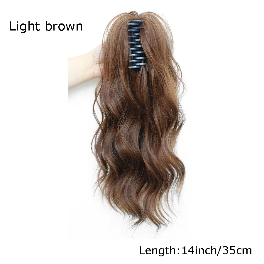 12 Inch Wavy Claw Clip Ponytail Hair Extension - 16