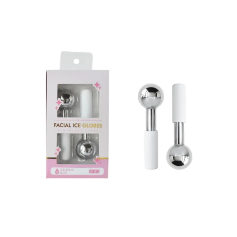 Stainless Steel Cooling Ice Globes for Facial Puffiness and Dark Circles